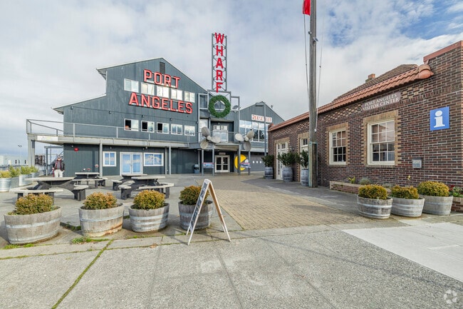 The Port Angeles Wharf is a popular spot to shop and delight in ice cream during the summer,