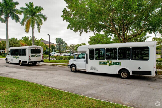 Kings Point residents can utilize their shuttle service to get around town in Tamarac, FL.