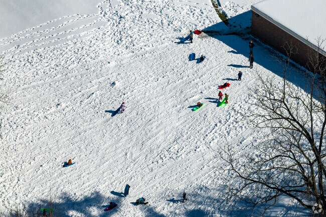 Sledding is a popular winter-time activity for kids at W.F. Prior Elementary School in Oneida.
