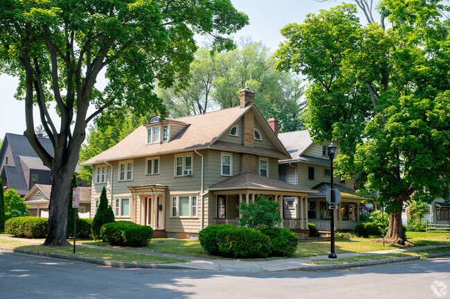 An elegant Colonial-style home in the 19th Ward near Genesee Valley Park.