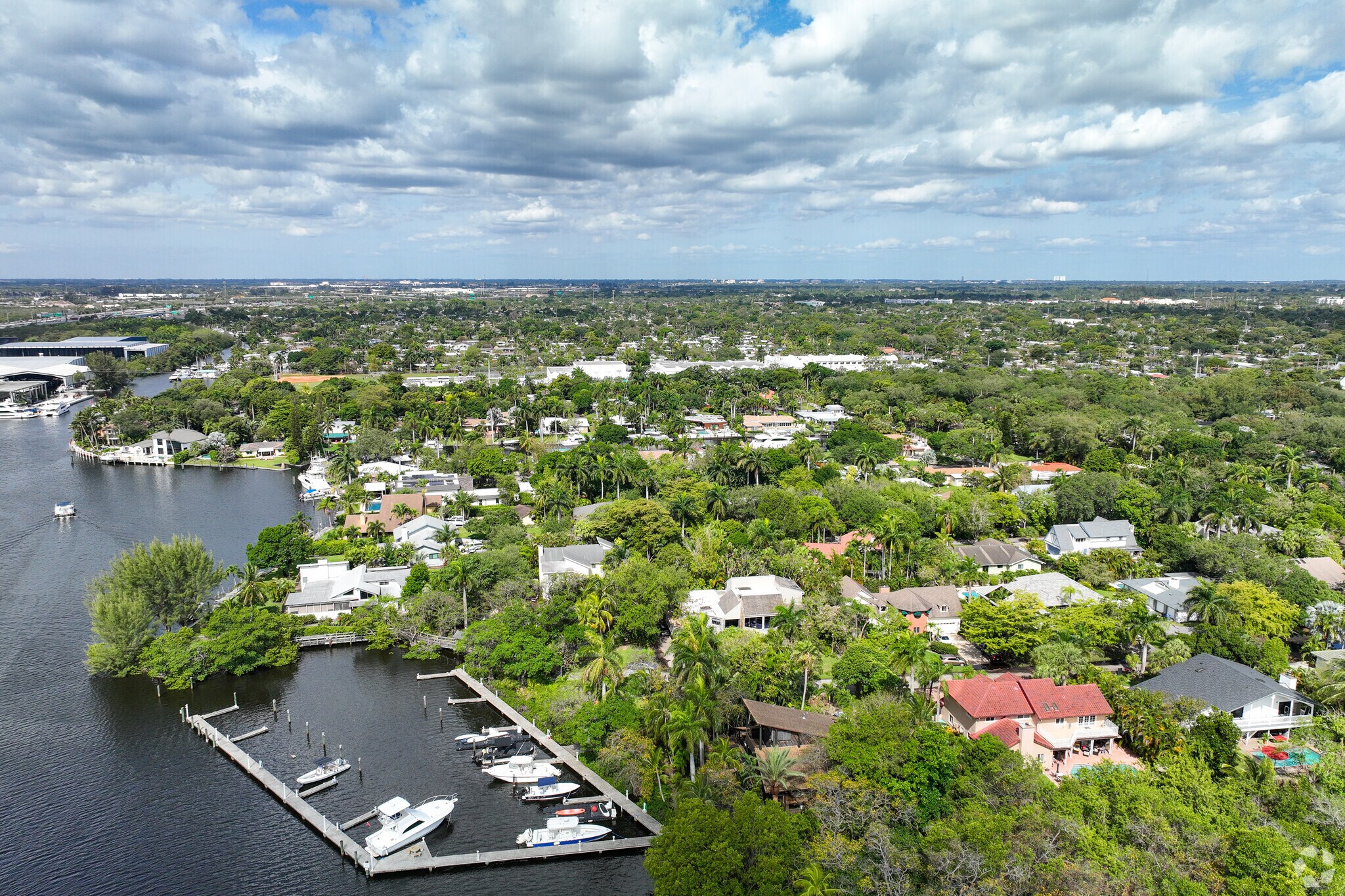 There are many docking options for the residents of Riverland Woods to dock their boats.