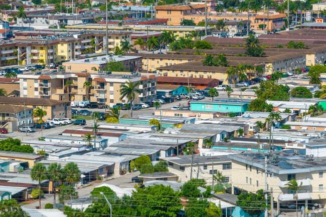 An aerial view shows condos near Lower Medley.