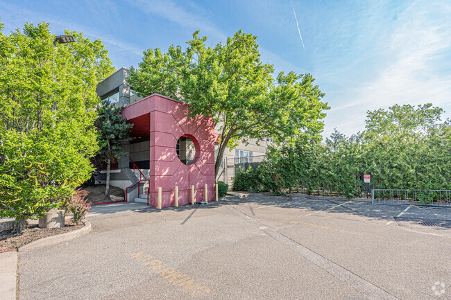 Haftr Middle School main entrance is next the parking lot for easy access in Lawrence.