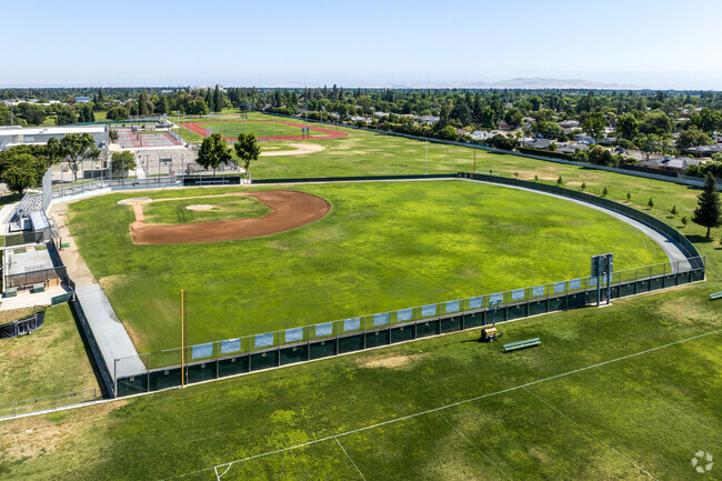 There is a baseball field for the student athletes at Hoover High School in Fresno.