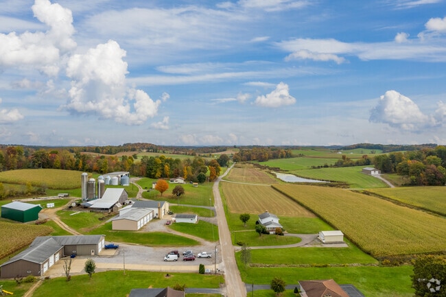 More rural homes often lie adjacent to farms in West Franklin Township.