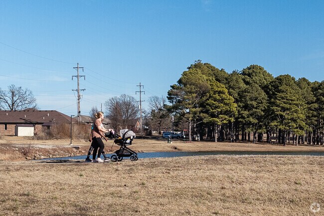 Nelson Lake is ringed with a paved walking trail.