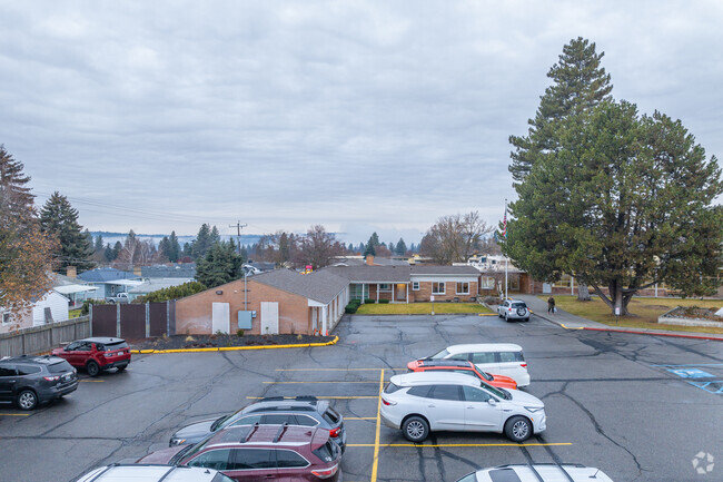 Saint Charles Catholic School has a small parking lot in front of the schools for staff.
