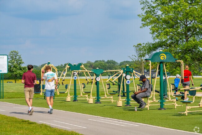 Kreager Park provides outdoor exercise equipment for Countrybrook residents.