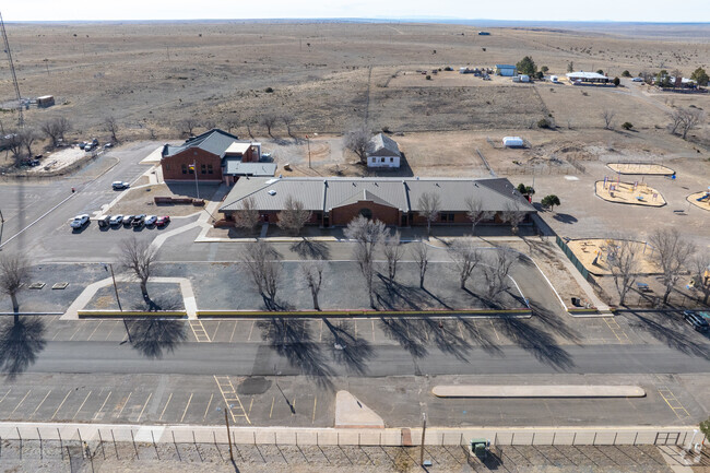A birds eye view of Vaughn High School.