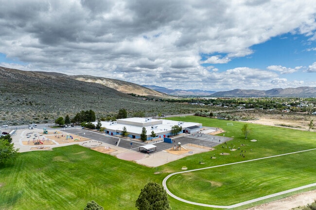 An aerial view of Jacks Valley Elementary School facing North East.