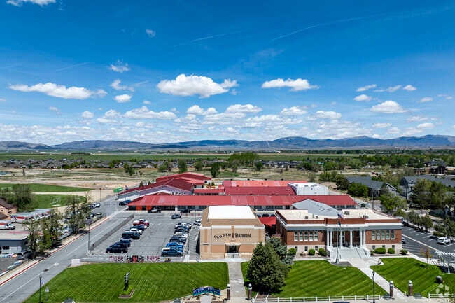 An aerial view of Carson Valley Middle School facing East.