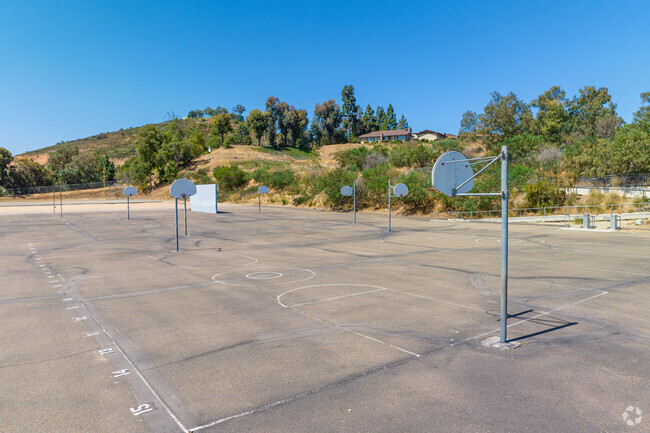 Sweetwater Springs Elementary School's playground features several full court basketball courts.