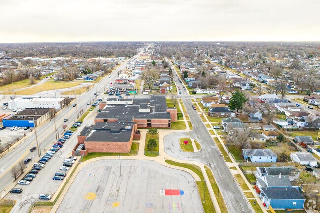 Lew Wallace Elementary School is located on a major road.