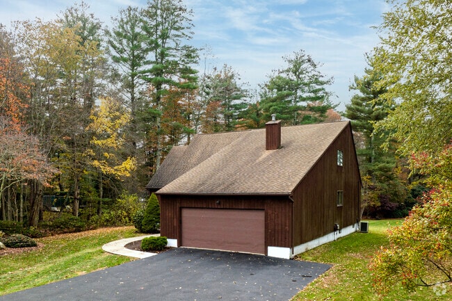 Unique cabin styles can be found in the woods of Coventry.