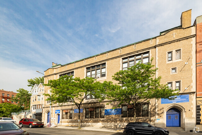 St. Joseph School in Tremont, The Bronx sits amidst the residential community.