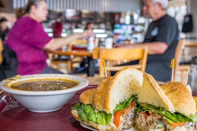 Dallas' New Morning Bakery offers healthy soups and sandwiches to the community.
