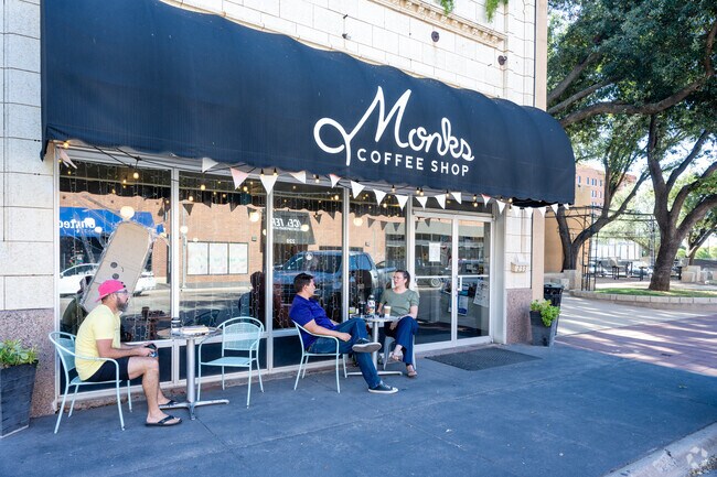 Lytle’s Monks Coffee Shop offers the perfect setting for a relaxing chat with friends.