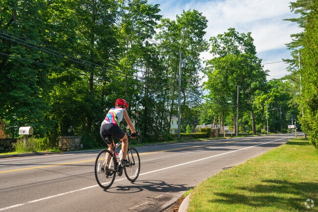 Locals in Cumberland Foreside enjoy biking and walking along scenic neighborhood roads.