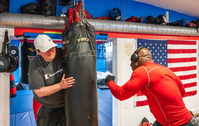 Hit the heavy bag at Rock's Boxing Gym in East Falmouth.