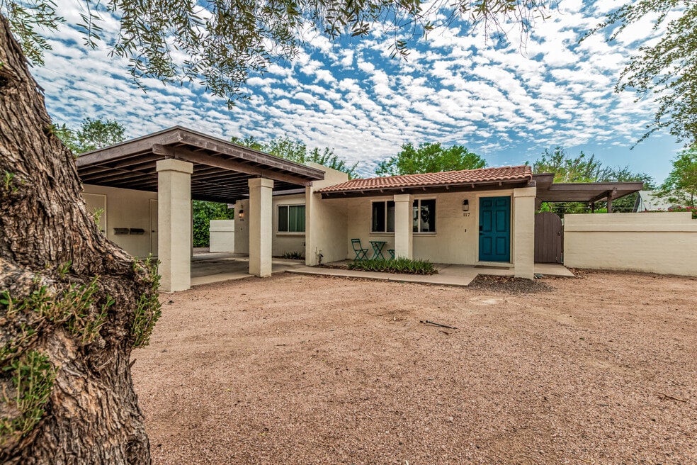 Front yard, carport, patio, backyard gate, and front