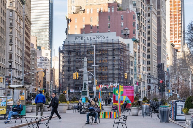 Flatiron Public Plaza has events and art installations