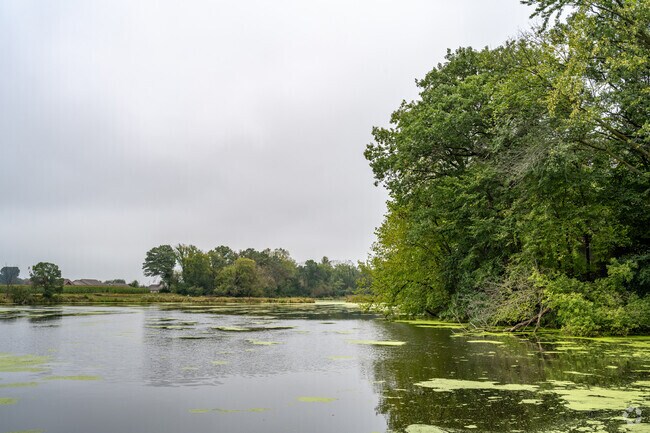 Sharp's Point Park is on the shore of Mirror Lake.
