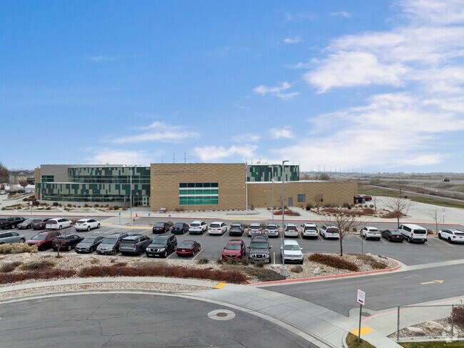 There is a small parking lot in front of Kay’s Creek Elementary School in West Kaysville.