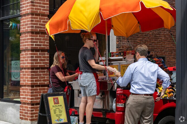 Grab a tasty treat at Puppy Love Hot Dogs near South End.