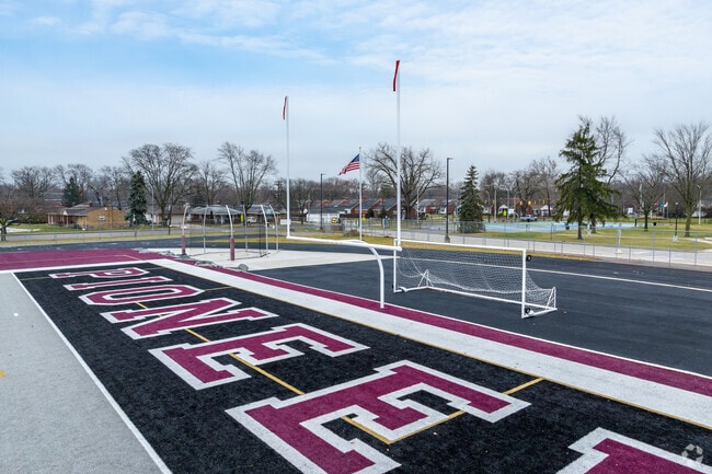 Harper Woods High School recently completed a brand new practice field.