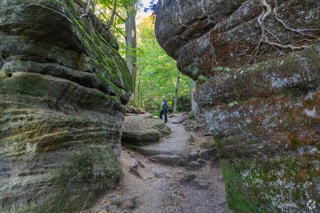 Residents of Garrettsville can discover the fascinating rock formations at Nelson Kennedy State Park, located nearby.