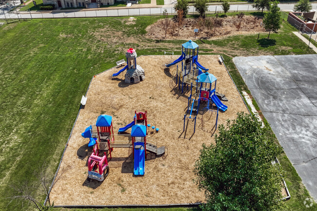 The playground at Pershing Elementary is utilized at recess.