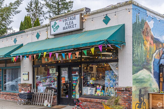 Vintage goods can be found at small, locally owned flea markets around Fall City.