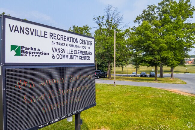 Vansville Park in Konterra includes a large recreation center for year-round activities.