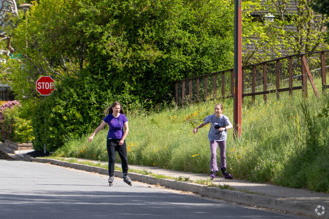 Skaters cruise through Pierce Ranch, enjoying the sunshine and open paths of Almaden Valley.
