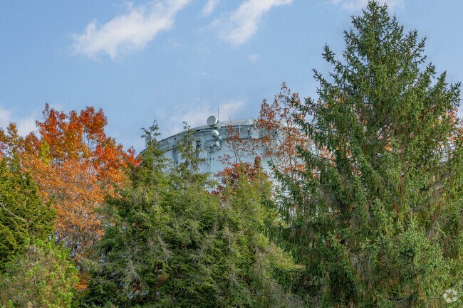 Locals enjoy a scenic stroll around the Woodridge Water Tower’s park trail.