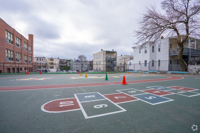 Curtis Guild Elementary in Harbor View-Orient Heights has two schoolyards.