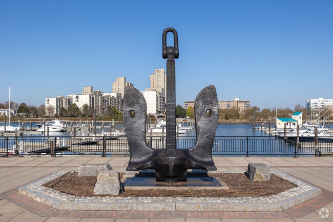 Art installations at the Hingham Shipyard in Crow Point recall its seafaring past.