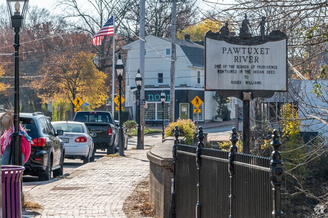 Take in the relaxing sounds of the Pawtuxet River as you walk through Lakewood.