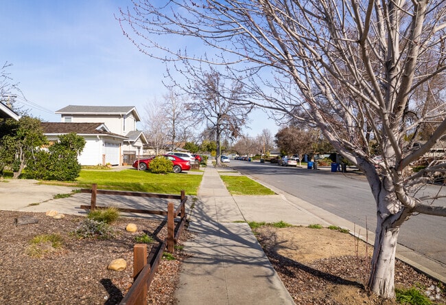 Sidewalks line the streets in the Castlemont neighborhood.