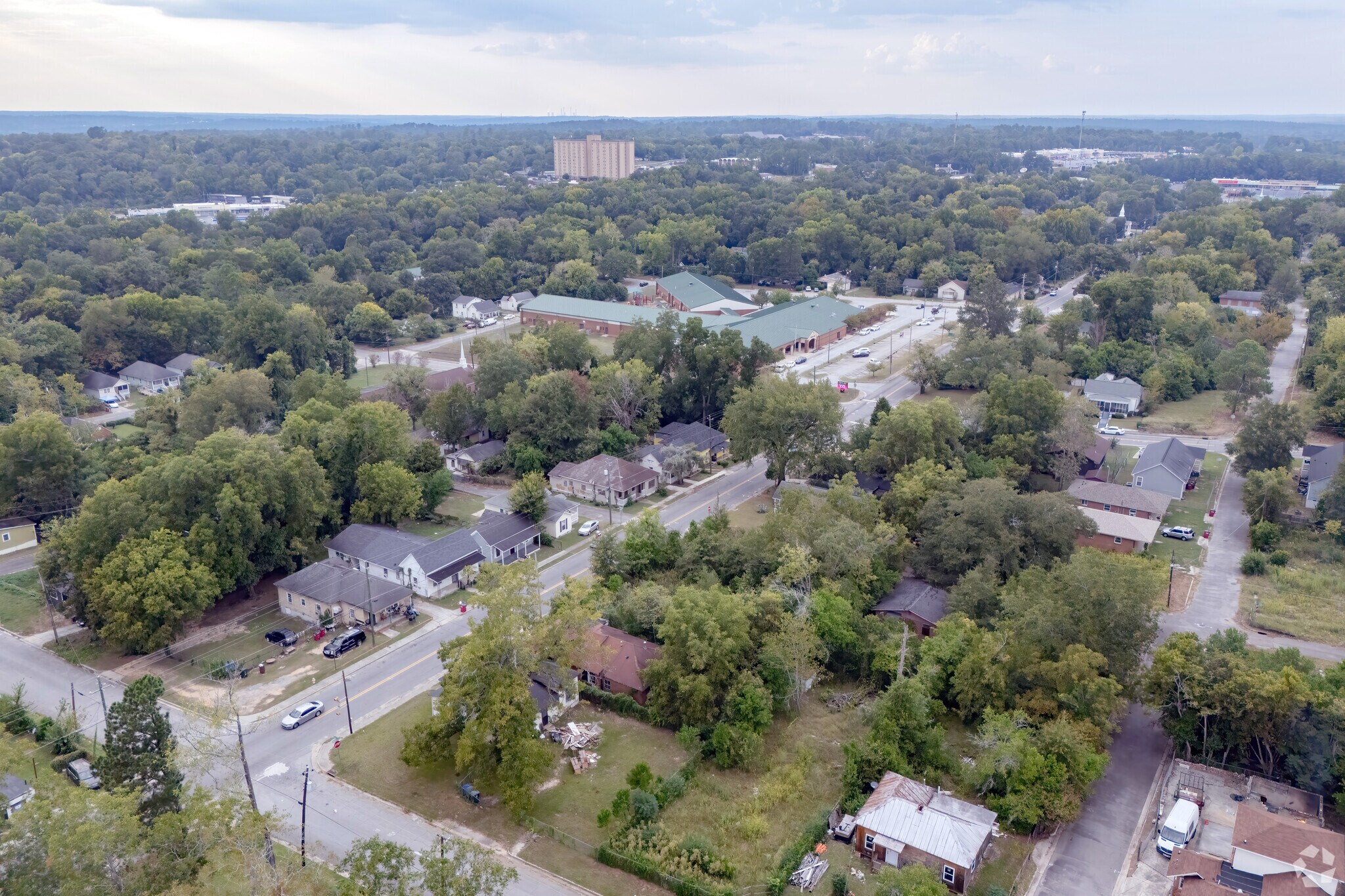 Toward the school, the Fort Hill Historic District is a swath of green with intermingled homes.