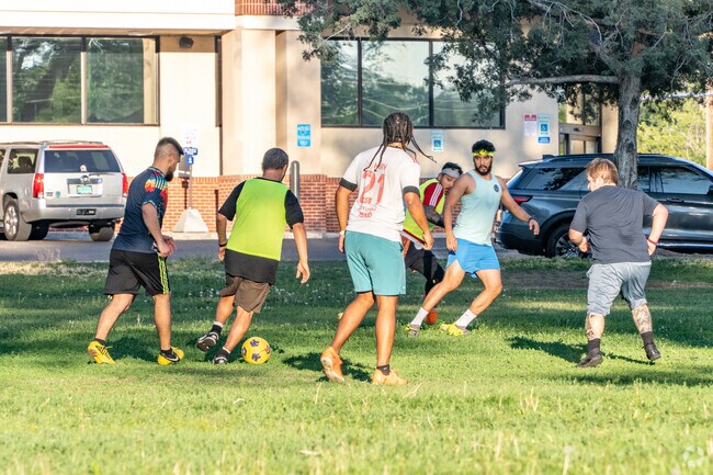Expansive grass fields at Bataan Memorial Park are perfect for a soccer match.
