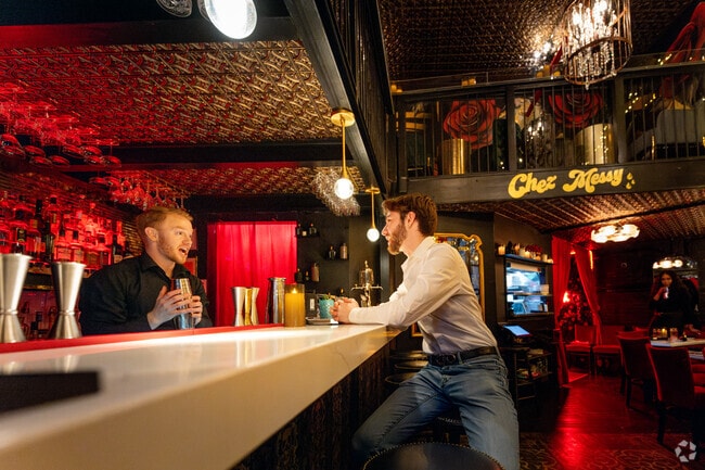 Chez Messy is great for light snacks and has a lively bar.