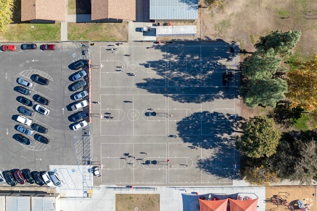 The basketball court at Kerman-Floyd Elementary School in Kerman.