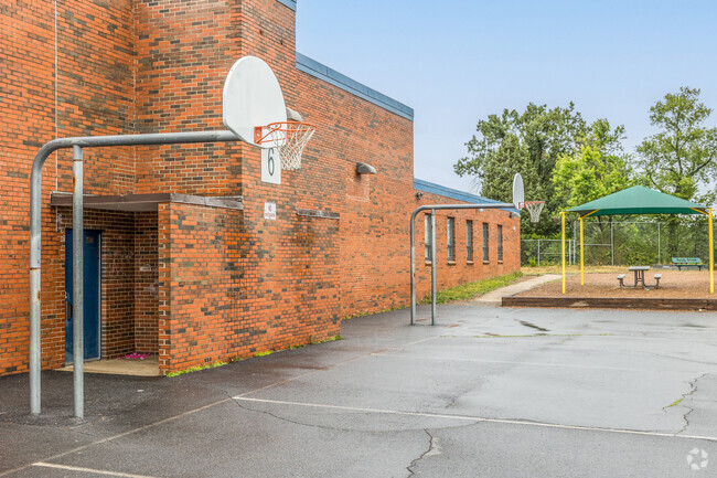 Basketball court at Franconia Elementary school located in Alexandria, VA.