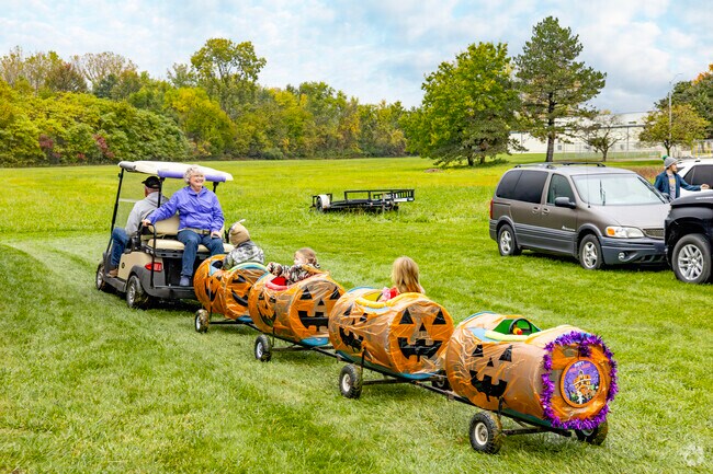 Kids can enjoy a Halloween-themed train ride at the Milan Spooktacular.