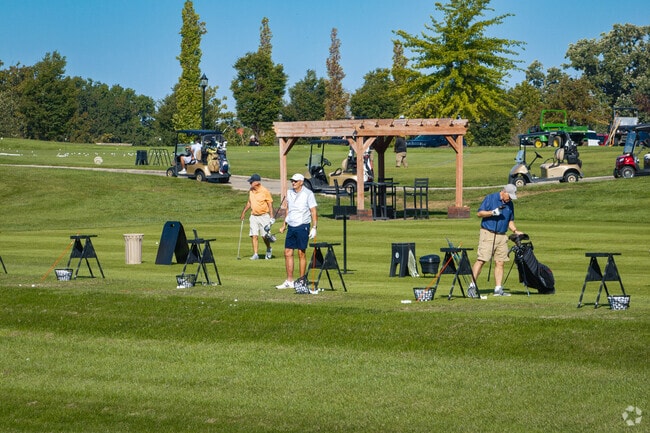 Work on your golf swing at the driving range in Old Hawthorne.