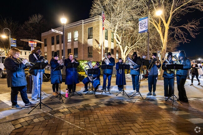 Enjoy the Salvation Army Horns playing some holiday music at Winterfest.