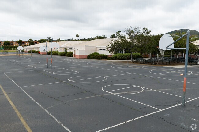 The basketball courts for games at Foothill Oak Elementary in Vista.