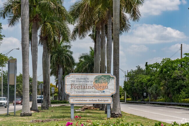 Fontainebleau is located in Miami-Dade County on the site of an old hotel and golf course.