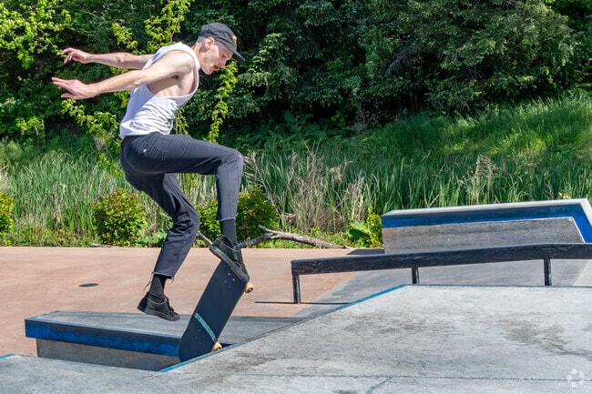 Tuttle Park has a sprawling green space with athletic fields, a swimming pool and a skate park.